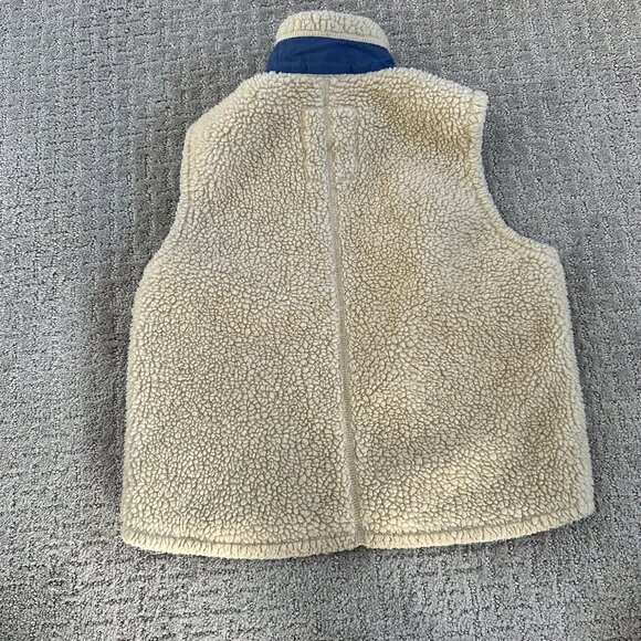 Patagonia Retro Fleece Sherpa Vest, XS, Cream/Blue, Unisex - Picture 3 of 7